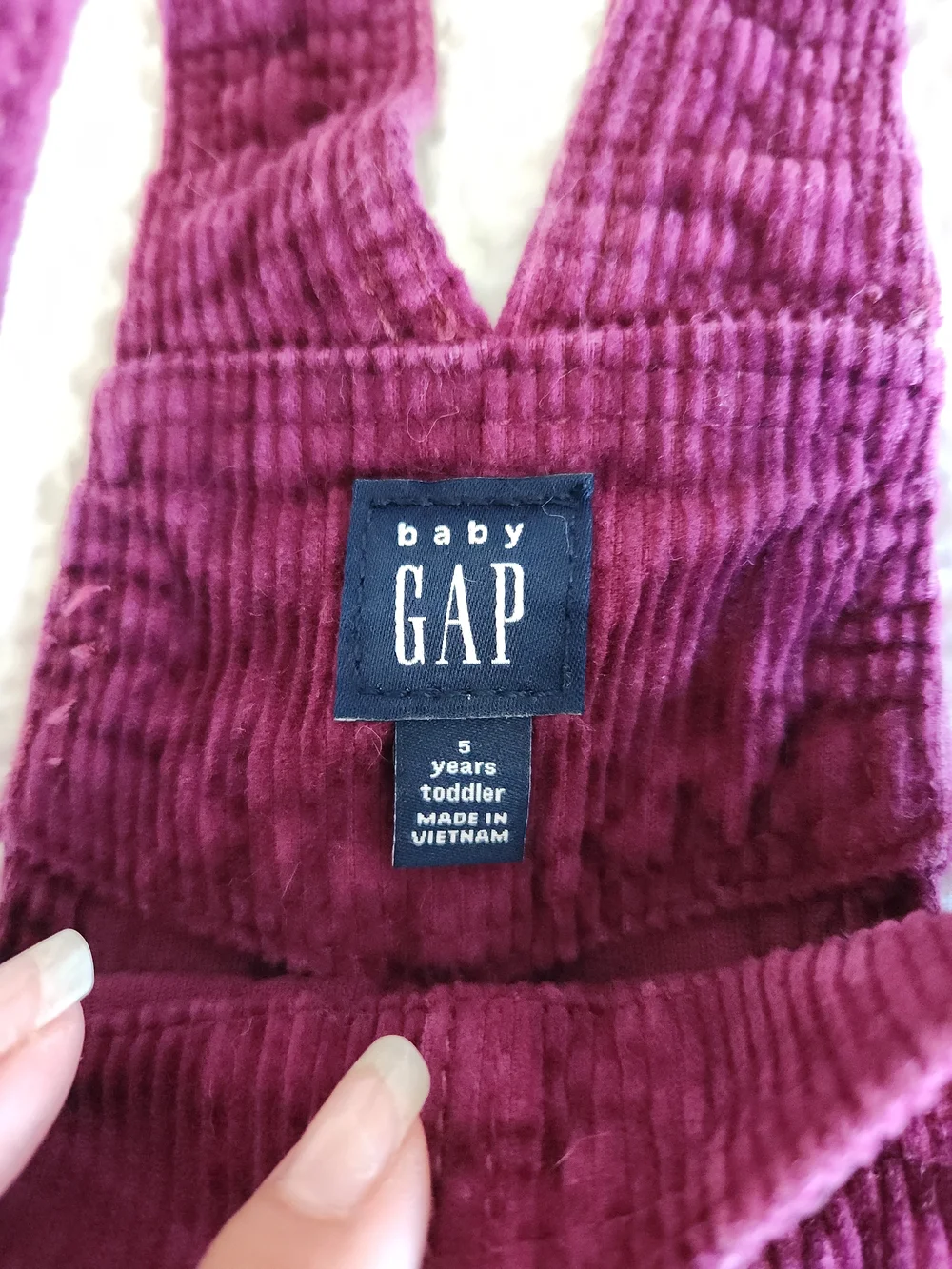 GAP Baby Toddler Burgundy Corduroy Overalls